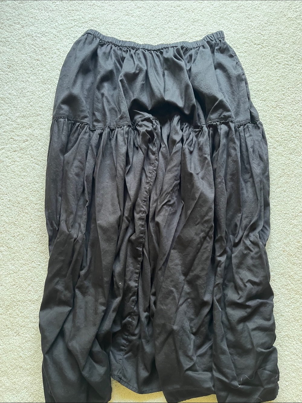 Enza Costa Black Tiered Maxi Skirt